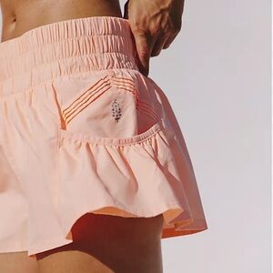 Free People Coral Elastic-Waist Athletic Shorts